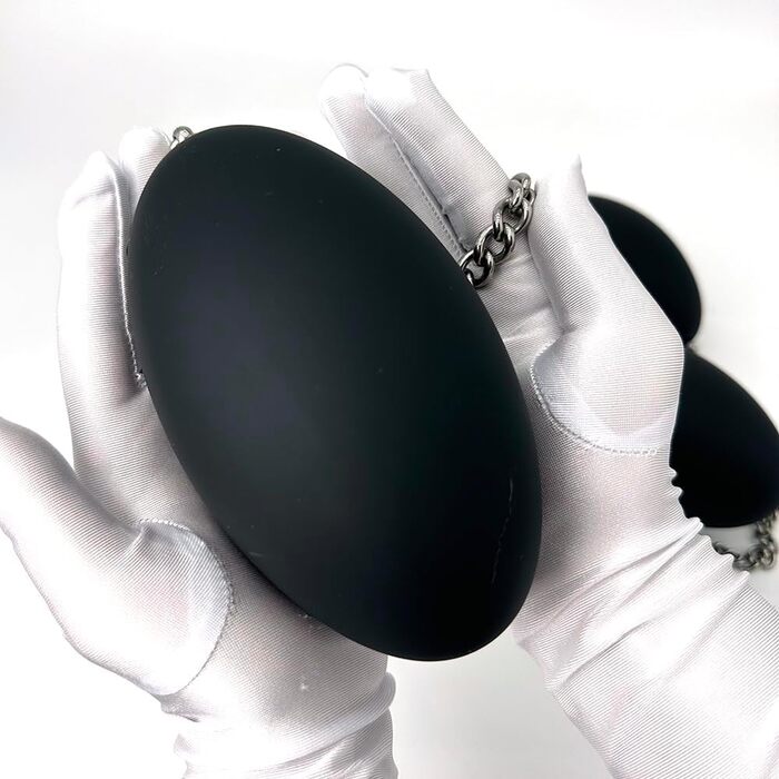 Анальний плагін Jixaxe з ланцюгом, анальні кулі, анальний ділдо, buttplug, великі анальні плагіни з гіпоалергенного силікону, секс-іграшка для жінок та чоловіків, 3 розміри S/M/L, анальні плагіни, секс-іграшки (M: Ø7,5cm)