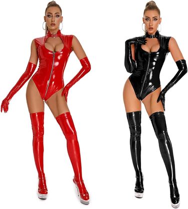 Жіночий боді з ефектом мокрого блиску, латексний костюм 