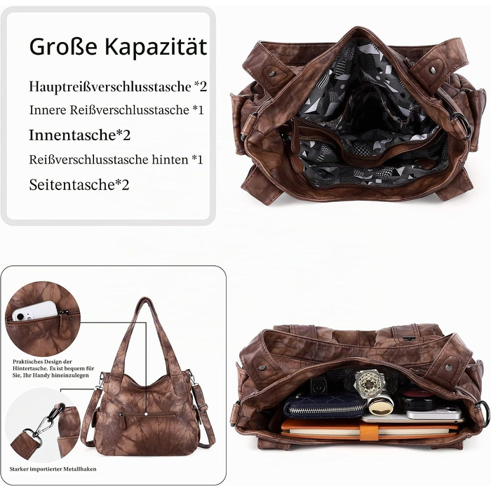 Жіноча сумка-шопер Angel Kiss через плече (Tote-Hobo-Crossbody), коричнева, модель 5739-1