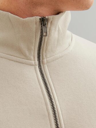 Чоловічий в'язаний кардиган Jack & Jones з чверть-застібкою на блискавці, однотонний, розмір XXL, колір Scarab