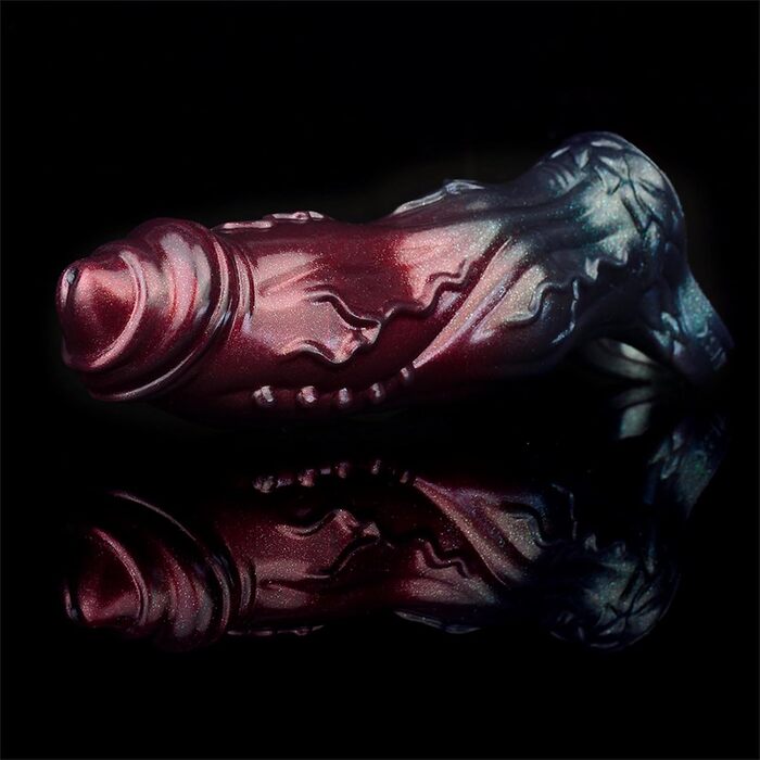 Силіконовий пеніс-чохол Soarvlorfy для собак, реалістичний, фіолетовий, L