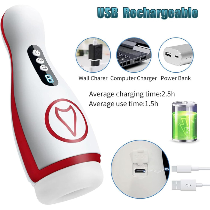 Електричний мастурбатор для чоловіків QgLust з 7 режимами вібрації та 7 режимами всмоктування, з інтегрованою голосовою взаємодією