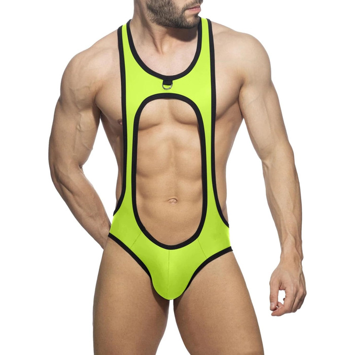 Боді для чоловіків SRZYMJ: спортивний костюм для фітнесу та тренувань, Y-подібний вигин спини, комплект чоловічих трусів (A5-М'ятний, M)