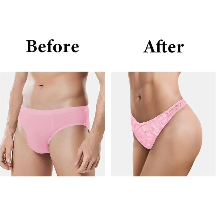 Танга LittleForBig Uniex Hipter lip Meh Blume для трансгендерів (Рожевий, 4XL)