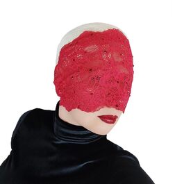 Елегантна червона мереживна маска для жінок з камінням - венеціанська маска з квітковим візерунком для маскарату, карнавалу, косплею, готичної вечірки та особливих подій. Червона (червоні стрази)