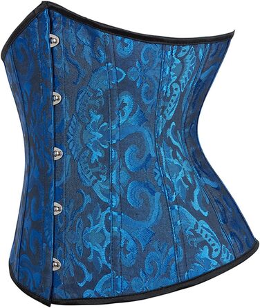 Корсет Sxybox для під грудьми, шнурування, корсаж, бюстгальтер, XXL, темно-синій - ідеально для Хелловіну та карнавалу