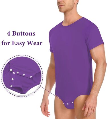 Комбінезон чоловічий Littleforbig з бавовни – вільний крій (фіолетовий, M)