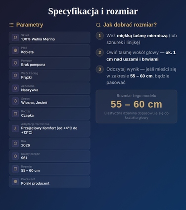 Жіноча весняна шапка Fabrizia, 100% шерсть мериноса, бежева-05, 55-60
