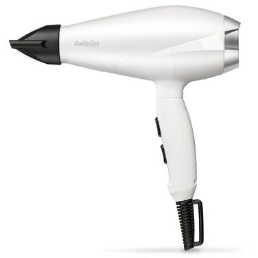 Професійний фен для волосся BaByliss Speed Pro 2000W з іонізацією Anti-Frizz, 3 температурні та 2 швидкісні режими, білий, 6704WE