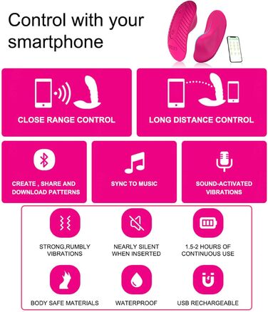 Вібратор з дистанційним керуванням та керуванням через додаток, 9 режимів вібрації, інтимні іграшки для пар, вібратор для жінок, тихий, потужний, стимулятор клітора, фіолетовий