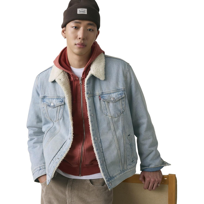 Чоловіча джинсова куртка Levi's Trucker з підкладкою Sherpa, колір Kentucky Blue