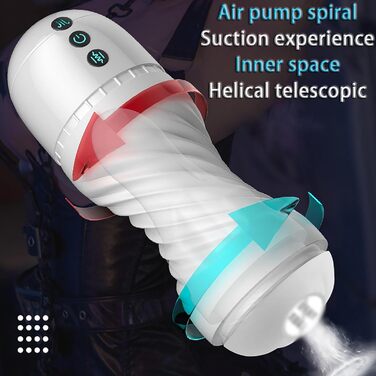 Електричний мастурбатор для чоловіків, чаша з 10 режимами вібрації та 10 режимами насосу. Іграшка для дорослих, автоматичний вібратор для чоловіків