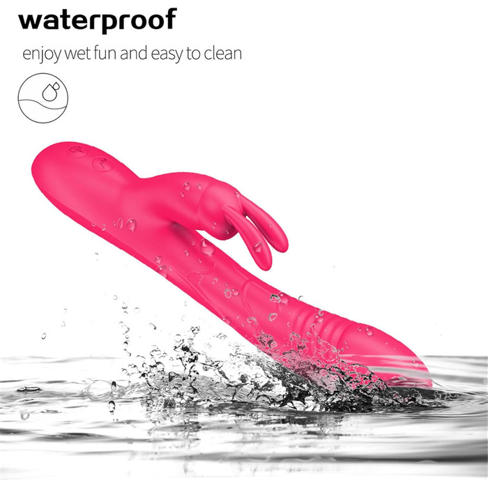 Вібратор для жінок: кліторальний та G-точковий, силіконовий кролик, 10 режимів, реалістичний секс-іграшка для пар, рожевий