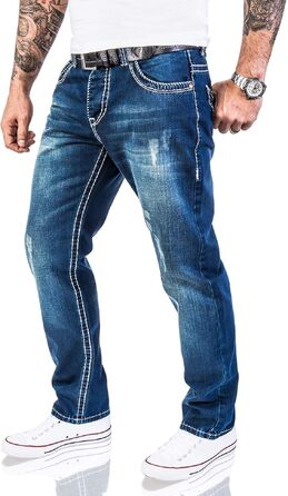 Чоловічі джинси Rock Creek Denim M33 з товстими швами, сині, розмір 32W / 30L