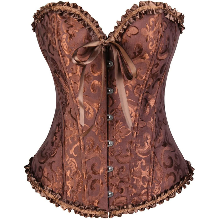 Топ для жінок Korett Plus Size з квітковим принтом, корсетний, коричневий (XXL)