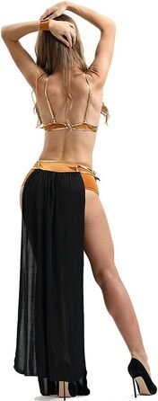 Костюм для жінок DLYQYZYG: сексуальний костюм принцеси-рабки, костюм принцеси Леї, жіночий карнавальний костюм на Хелловін, чорний, XXL