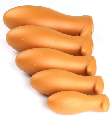 Силіконовий анальний плаг Jinqian для пар (золотий)