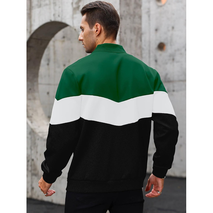 Чоловіча куртка-бомбер HYPESTFIT демісезонна, кольоровий блок (D-Red/Gray/Black), розмір 4XL