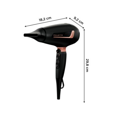 Фен для волосся Rowenta x Karl Lagerfeld K/Pro Stylist CV888L з іонізацією, професійний, чорний/рожеве золото