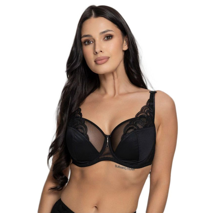 Selente бюстгальтер-бра з пуш-ап для жінок, чорний, мереживний, без підкладки, розміри C-K, 85H, Made in EU