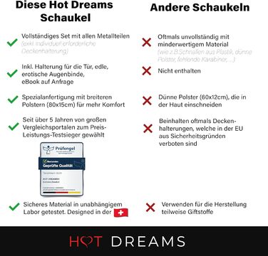 Секс-гойдалка для пари HOT DREAMS® 2-в-1 Liebesschaukel: 360° обертання, до 200 кг, для стелі та дверей – преміум якість