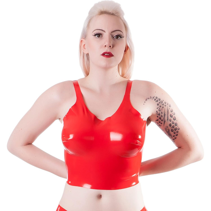 Корсет латексний Rubberfashion з чашками для грудей, довжина талії, чорний, 0.4 мм (M)