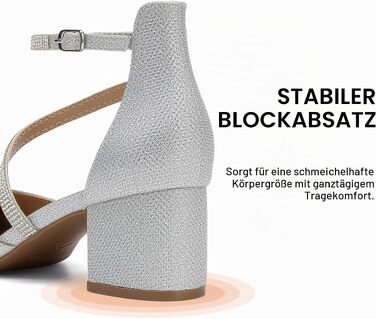 Жіночі туфлі-човники DREAM PAIRS із закритим носком, сріблясті, розмір 43 EU