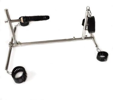 Ділда для БДСМ з наручниками, ремінцями, шийним ланцюгом, наручниками та анусом. Сталева рама. Іграшки для пар.