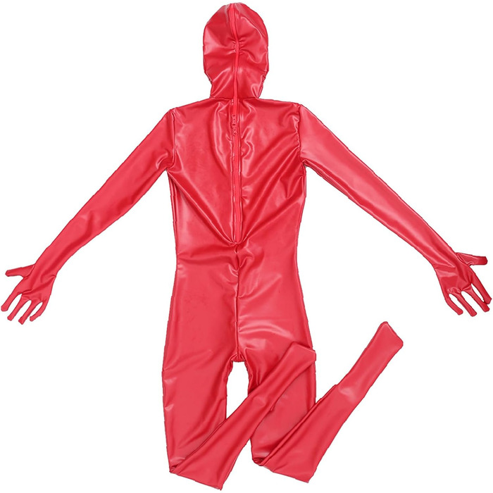 Чоловічий комбінезон з латексу червоного кольору для вечірок та сценічних виступів