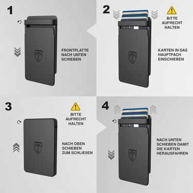 Алюмінійний картхолдер TRAVANDO SLYDE з RFID-захистом та громаздкою затискачею для грошей, чоловільний тонкий гаманець для 5-7 карт