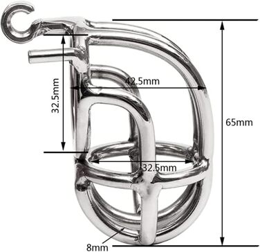 Металевий кайдан для статевого члена з нержавіючої сталі, 57 мм, срібний. Кайдан для статевого члена, пристрій для контролю, сексуальні іграшки для чоловіків.