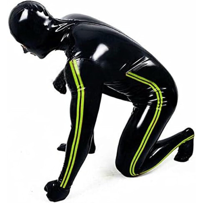 Комбінезон спортивний чоловічий з латексу, чорний, для косплею та фітнесу, 0.4 мм, регульований