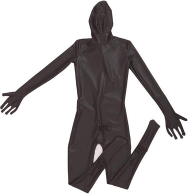Комбінезон з латексу сексуальний, чорний, для вечірок та сценічних виступів (L)