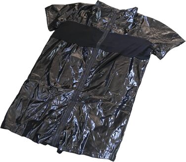 Чоловічий боді QiaTi з короткими шортами, блискавкою та штучною шкірою, з двома кишенями, чорний (M)