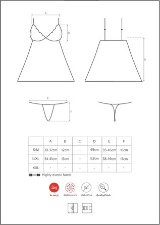 Сексуальний жіночий комплект спідньої білизни з мереживом: babydoll та танга, подарункова коробка (S-M, чорний з золотою мереживою)