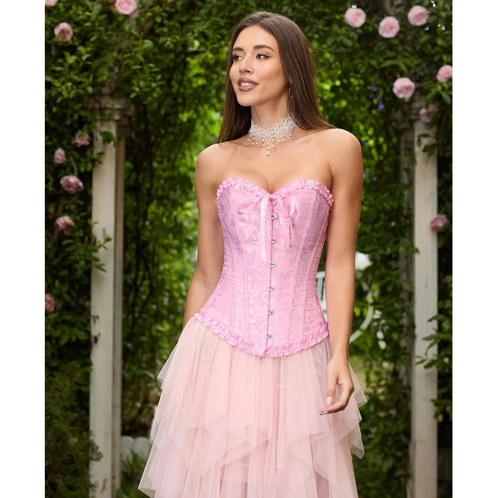 Корсетний топ SZIVYSHI для повного бюсту: готичний корсет, бюстгальтер, рожевий