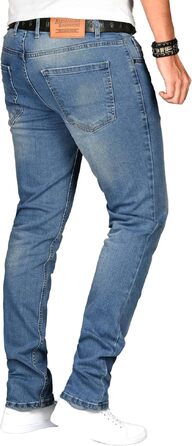 Чоловічі джинси Slim Fit ALESSANDRO SALVARINI з еластичним денімом, Washed, сині (34W / 32L)