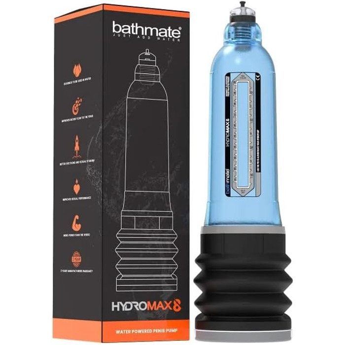 Bathmate Hydromax 8 - вакуумний насос для збільшення пеніса, блакитний, Ø10.2x33 см