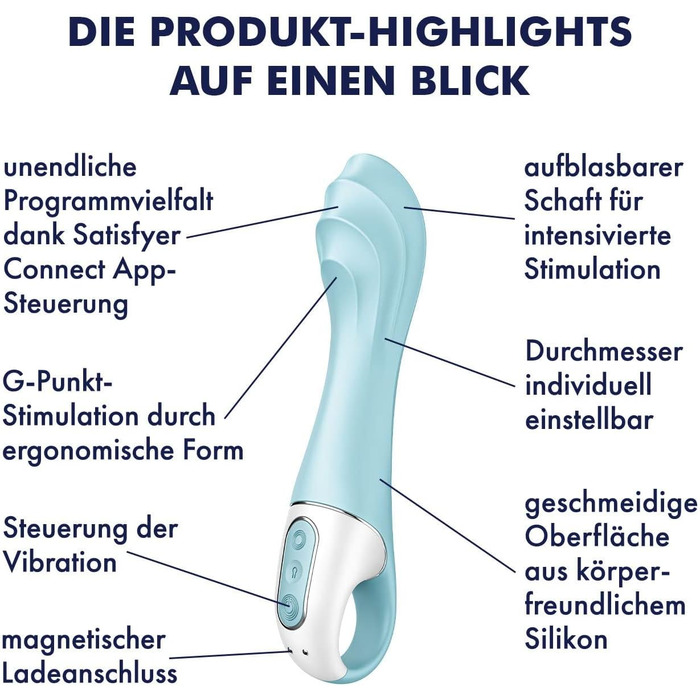 Vibrator Satisfyer Air Pump 5 Connect App: насос, G-spot, преміум-силікон | Вібратор для жінок