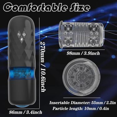 Електричний мастурбатор YcsLust з 8 режимами обертання та 3 телескопічними, для чоловіків. Реалістична вагіна, 3D іграшка для чоловіків