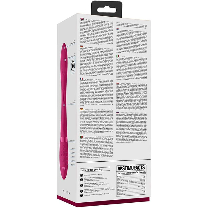 Силіконовий масажер для тіла MIRA Rabbit Point G Rose