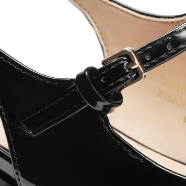 Жіночі туфлі Mary Jane DREAM PAIRS на низьких масивних підборах, закритий квадратний носок, slingback, чорні човники для офісу та вечірок, 40 EU