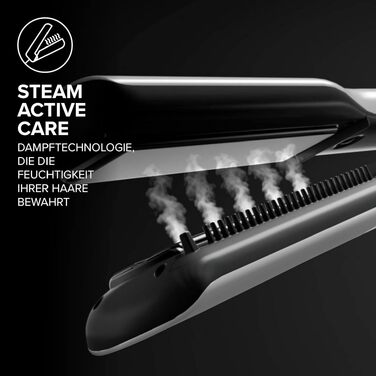 Парова праска для волосся Bellissima Steam Elixir з керамічним покриттям та аргановою олією, 4 режими температури, з термостійким килимком