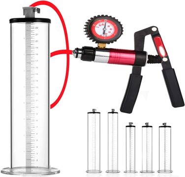 Професійна чоловіча вакуумна помпа для збільшення статевого члена з 5 розмірами силіконового шланга та набором для тренування