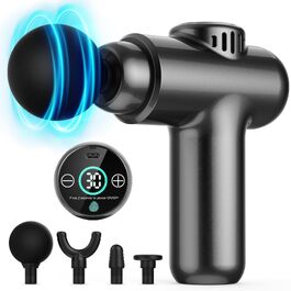Міні-масажер перкусійний Mini Massage Gun для глибокого масажу тканин, 30 рівнів швидкості, LCD-дисплей, портативний пістолет від м'язового болю та скутості