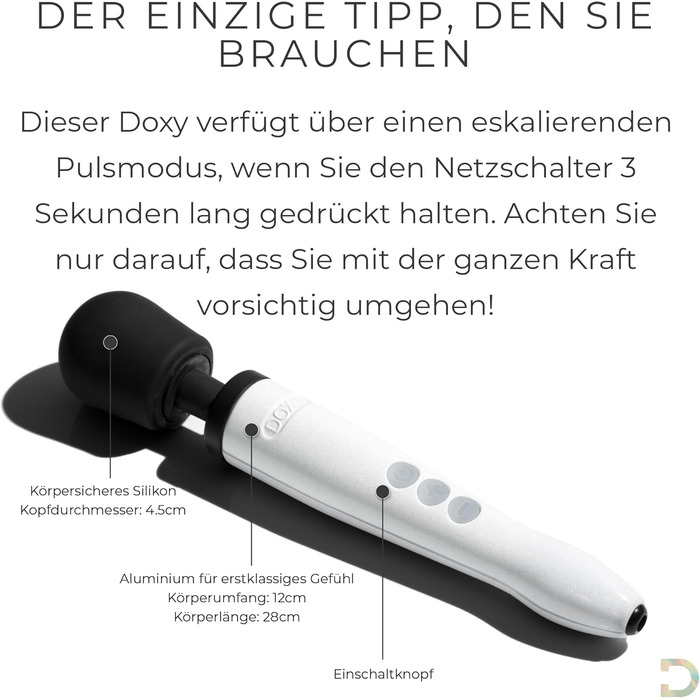 Вібратор для жінок Doxy: інтенсивна вібрація, перезаряджається, для дорослих