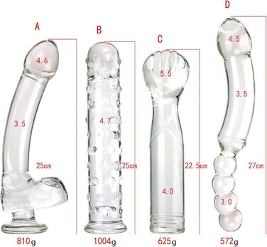 Анальний масажер з кристалу Hrekssi Glas Dildo – 4 стилі, стимулятор G-точки, для жінок та чоловіків