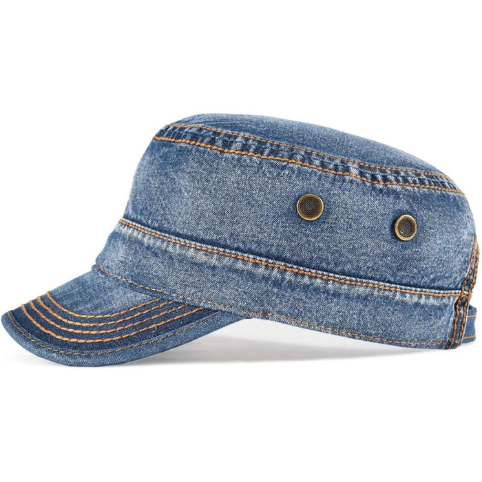 Військова кепка з праної бавовни, унікальний дизайн, колір Denim Blue