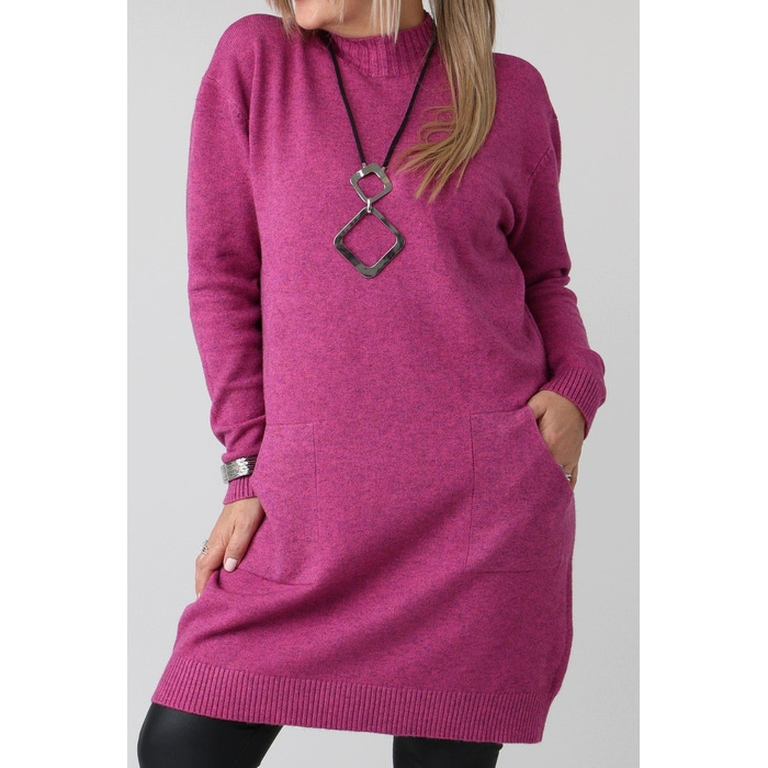 Жіночий світшот FEMIMODA рожевий, oversize, довжина нижче колін, розмір 42/44