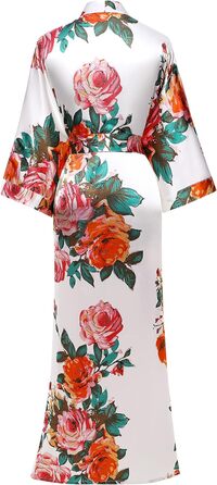 Халат жіночий шовковий максі з квітковим принтом BABEYOND, літній кімоно, довга сорочка для дому, вечірки, піжами